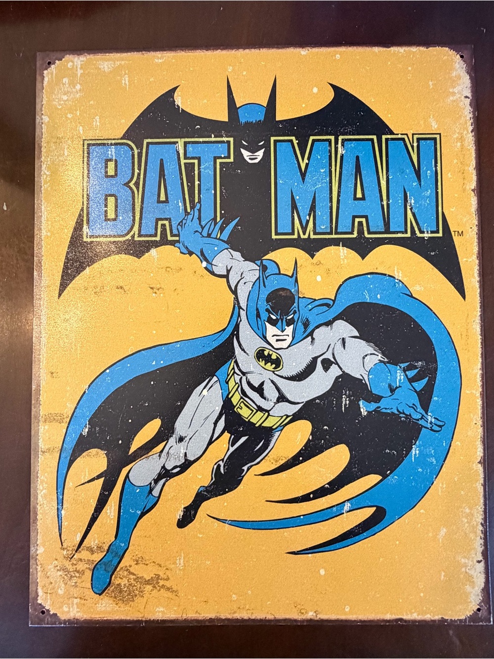 Vintage Retro Batman Metal Tin Sign Wall Decor 12.5" x 16".  DC Comics